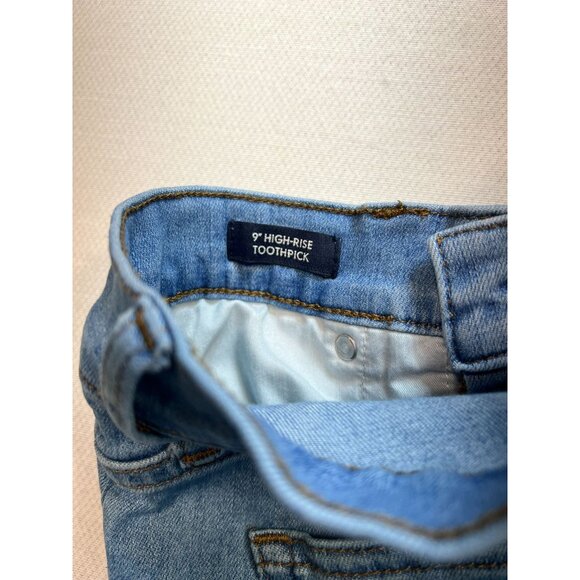 J.Crew 9" High-Rise Toothpick Jeans Womens 28 Blue Denim Light Wash Button Fly - Picture 3 of 12